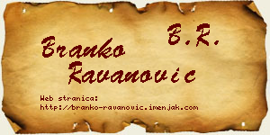 Branko Ravanović vizit kartica